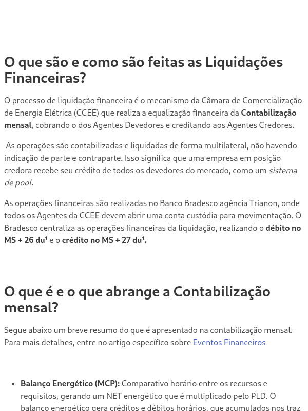 Processo de Liquidação Financeira da CCEE