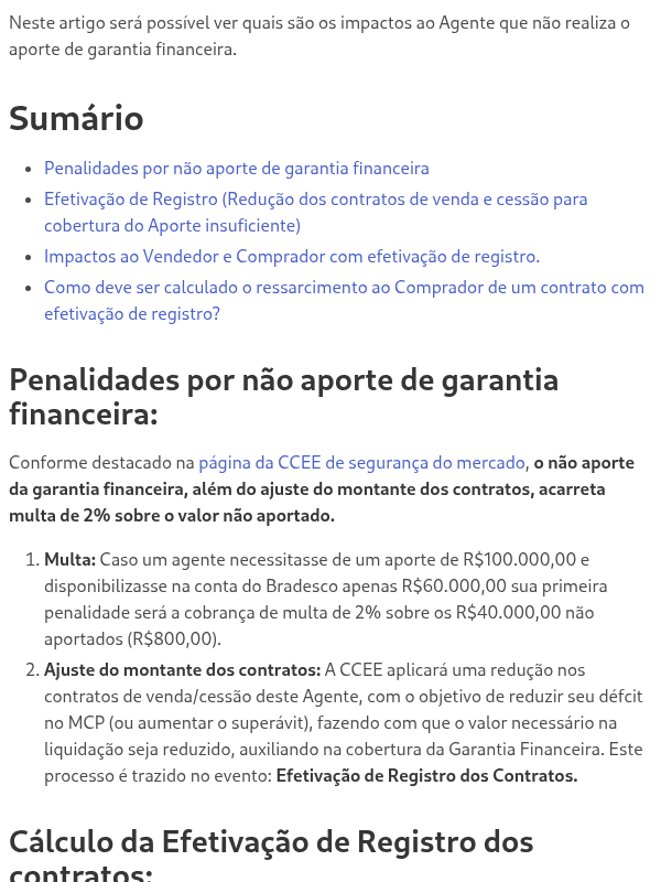 Calculando o Impacto de Não aporte de Garantia Financeira